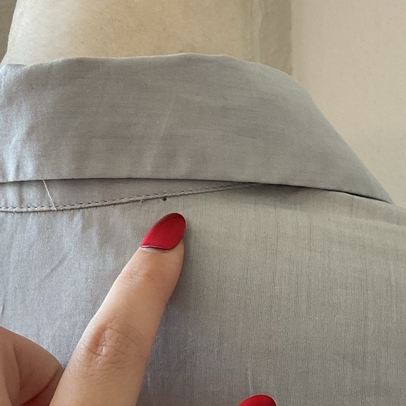 Silvia Tcherassi Grey Blue Silk Blend Button Down Bell Sleeve Top Size 0 - Picture 11 of 11